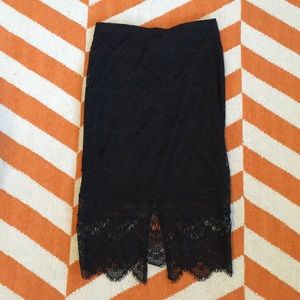 Black lace skirt